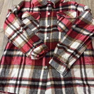 NWOT Womens Casual Flannel Plaid Shirts Shacket Jacket Size L